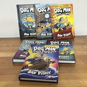 Lot of 6 Dog Man Hardcover Book Series, Various Books By Dav Pilkey